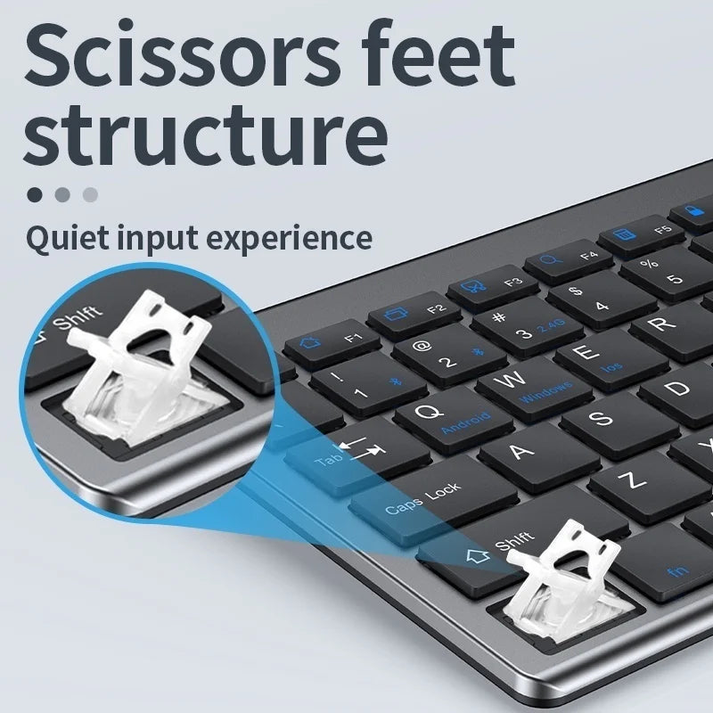 Bluetooth Wireless Keyboard and Mouse Three-mode Full-size Bluetooth Keyboard Mouse Set Multi-Device Rechargeable Keyboard Set