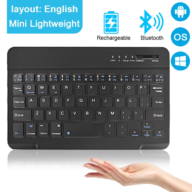 Bluetooth Wireless Keyboard Mini Keyboard For MacBook iPad 2.4G Rechargeable Gaming Receiver For Android iOS Windows