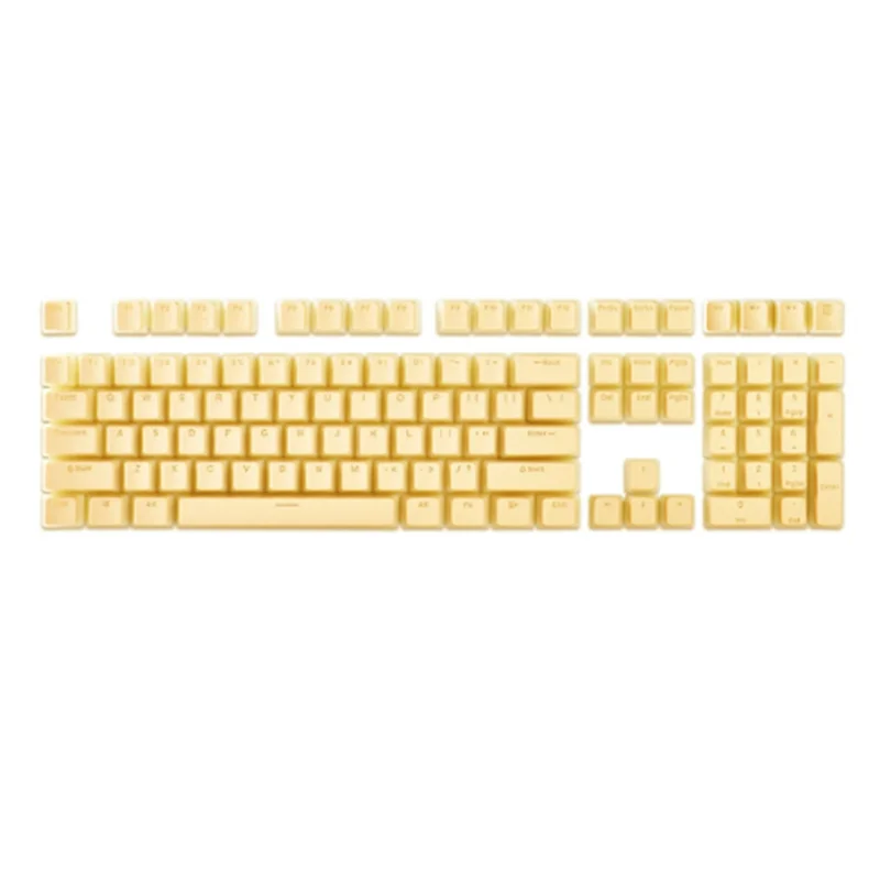 AAA87 Pudding Keyboard Hat Box Mechanical Keyboard Double Skin Milk Transparent Keycap Pbt Customized Cream Jelly (Yellow)