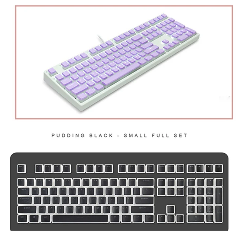 AAA87 Pudding Keyboard Hat Box Mechanical Keyboard Double Skin Milk Transparent Keycap Pbt Customized Cream Jelly (Yellow)