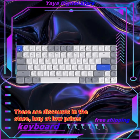 Arikey84 Thin Gaming Mechanical Keyboard 84 Keys 75% Wireless  Keyboard Wireless Bluetooth Silent Ultra-Thin Gaming Accessories